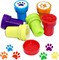 4E's Novelty Paw Print Party Favors – 24 Paw Print Bracelets Bulk & 24 Paw Print Stamp for Kids!